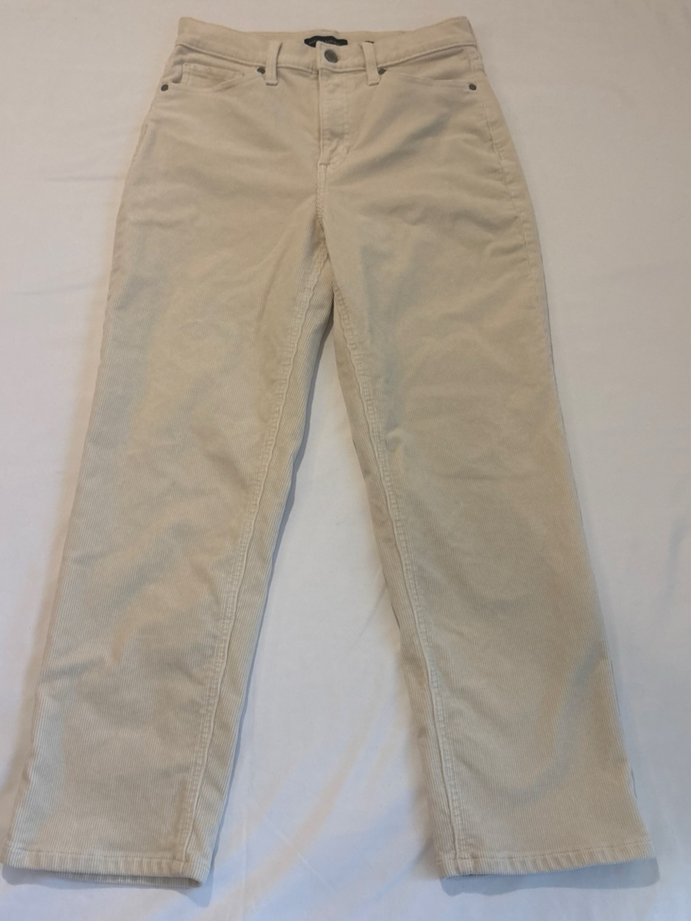 Banana Republic Cream Straight Leg Corduroy Pants Sz 28 Indie Retro Preppy